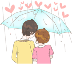 Sweet cutie couple in love (Eng) sticker #14586779