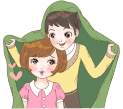 Sweet cutie couple in love (Eng) sticker #14586781