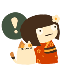 Honobono Umeko and cat sticker #14589215