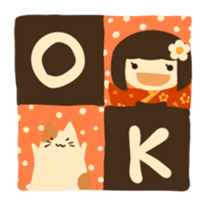 Honobono Umeko and cat sticker #14589218
