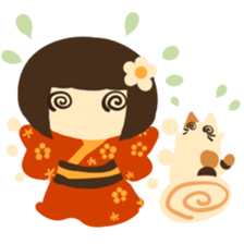 Honobono Umeko and cat sticker #14589222