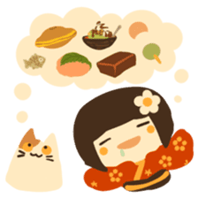 Honobono Umeko and cat sticker #14589223