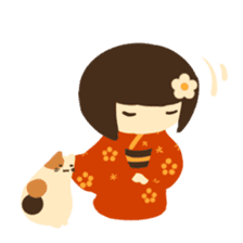 Honobono Umeko and cat sticker #14589226