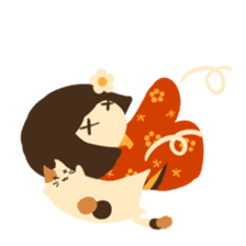 Honobono Umeko and cat sticker #14589232