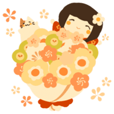 Honobono Umeko and cat sticker #14589233