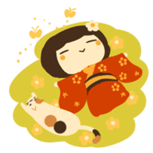 Honobono Umeko and cat sticker #14589234