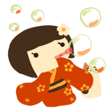 Honobono Umeko and cat sticker #14589239