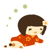 Honobono Umeko and cat sticker #14589243