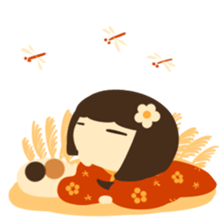 Honobono Umeko and cat sticker #14589245