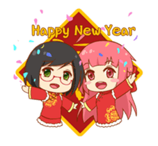 Orange girls 8:Good luck to new year! sticker #14590283