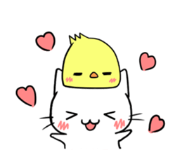 cat & chick sticker #14590827