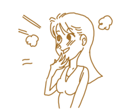 Cute lady2 sticker #14591724