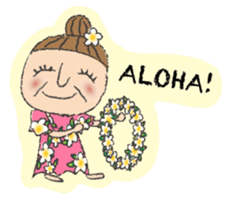 Happy Hawaiian Grandma Natsu - English sticker #14592400