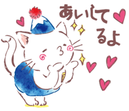 Tamanyan JapanCat of the Mount Fuji hat sticker #14594186