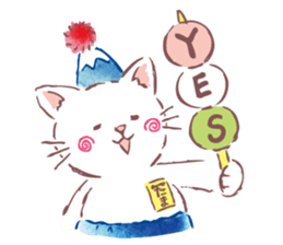 Tamanyan JapanCat of the Mount Fuji hat sticker #14594187