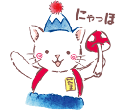 Tamanyan JapanCat of the Mount Fuji hat sticker #14594189