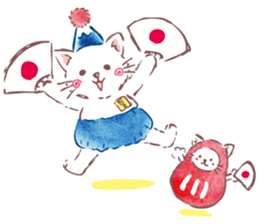 Tamanyan JapanCat of the Mount Fuji hat sticker #14594199