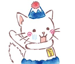 Tamanyan JapanCat of the Mount Fuji hat sticker #14594210