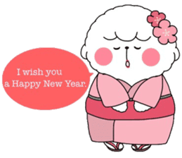 Bichon Frise "Happy new year" sticker #14596054