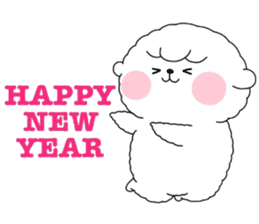 Bichon Frise "Happy new year" sticker #14596057