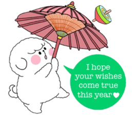 Bichon Frise "Happy new year" sticker #14596060