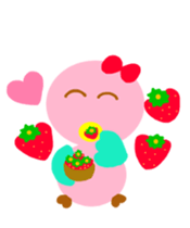 Pink cute bird's spring edition sticker #14596114