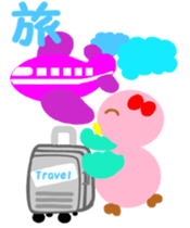 Pink cute bird's spring edition sticker #14596129