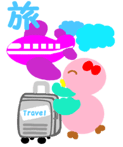 Pink cute bird's spring edition sticker #14596129