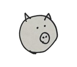 funny face and animal sticker #14602027