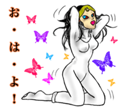 Woman on the beach sticker #14602406