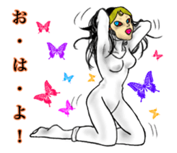 Woman on the beach sticker #14602406