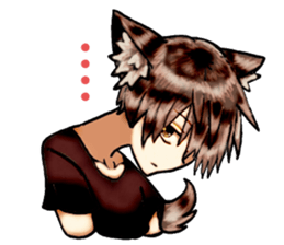 grey wolf boy sticker #14603160