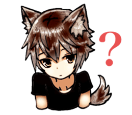 grey wolf boy sticker #14603164