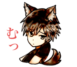 grey wolf boy sticker #14603165