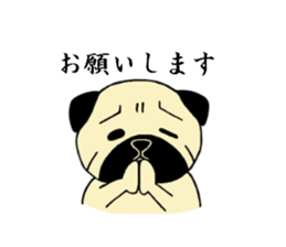 The pug is cute. sticker #14604984