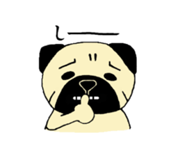 The pug is cute. sticker #14604987