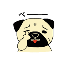 The pug is cute. sticker #14604993