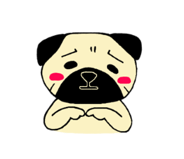 The pug is cute. sticker #14604994