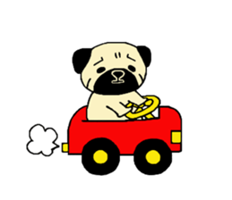 The pug is cute. sticker #14605008