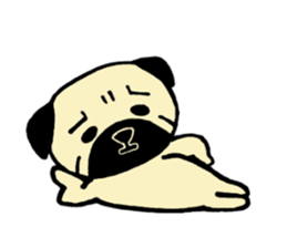 The pug is cute. sticker #14605009