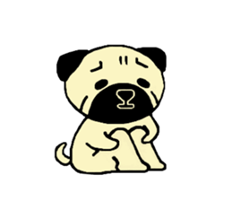 The pug is cute. sticker #14605012