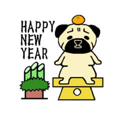 The pug is cute. sticker #14605021