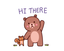Tiny squirrel and big bear sticker #14608174