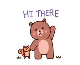 Tiny squirrel and big bear sticker #14608174