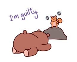 Tiny squirrel and big bear sticker #14608175