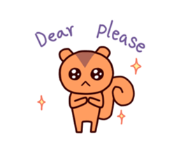 Tiny squirrel and big bear sticker #14608176