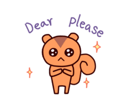 Tiny squirrel and big bear sticker #14608176