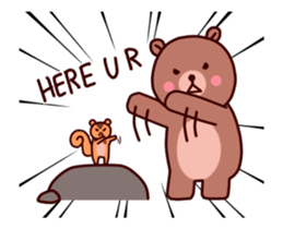 Tiny squirrel and big bear sticker #14608178