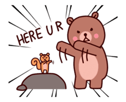 Tiny squirrel and big bear sticker #14608178