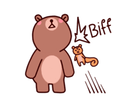 Tiny squirrel and big bear sticker #14608179